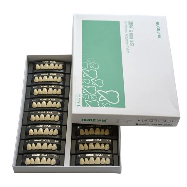 16Sets(12Sets)/box HUGE KAILI Dental Resin Teeth Anterior/Posterior Denture Synthetic Polymer Teeth with 2 Layers on Productcaster.