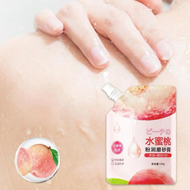 Peach Body Scrub 120g Body Face Deep Cleaning Whitening Repair Pores Moisturizing Body Brightening Honey Exfoliating Scrub Cream on Productcaster.