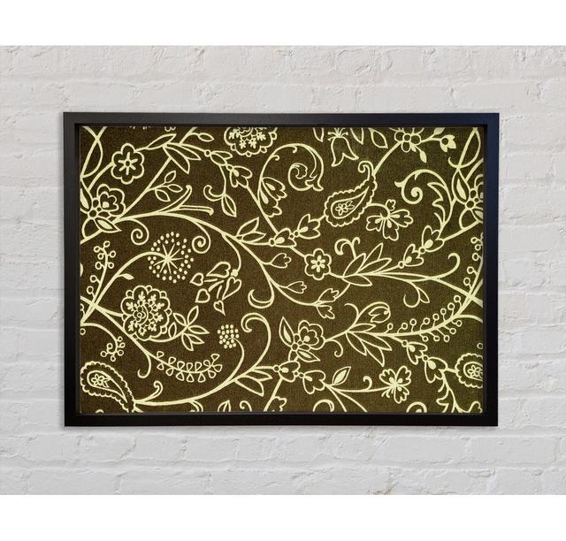 Paisley Greens - Single Picture Frame Art Prints on Canvas Bright Star Size: 59.7cm H x 84.1cm W x 3.3cm D on Productcaster.