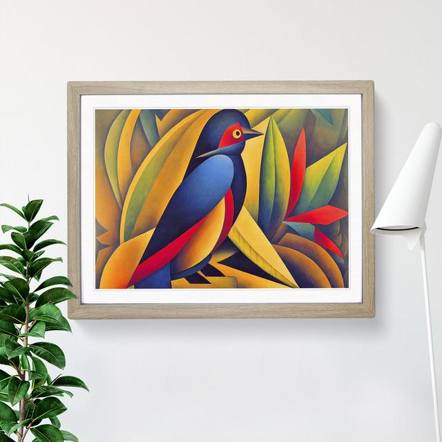 Flawless Bird Abstract - Picture Frame Graphic Art ClassicLiving Size: 46cm H x 64cm W x 2cm D, Frame Colour: Oak on Productcaster.