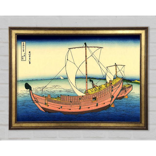 Hokusai The Kazusa Sea Route - Single Picture Frame Art Prints Longshore Tides Size: 29.7cm H x 42cm W x 1.5cm D on Productcaster.