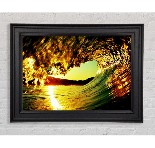 Surfers Sun Wave Framed Print Highland Dunes Size: 42cm H x 59.7cm W x 8cm D on Productcaster.