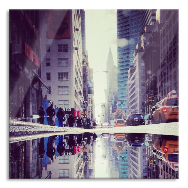 New York Times Square - Unframed Photograph on Glass Ebern Designs Size: 70cm H x 70cm W x 0.4cm D on Productcaster.