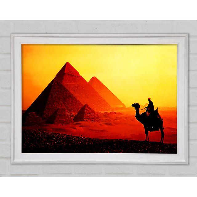 Camel Pyramid Ride - Single Picture Frame Art Prints Bright Star Size: 29.7cm H x 42cm W x 1.5cm D on Productcaster.