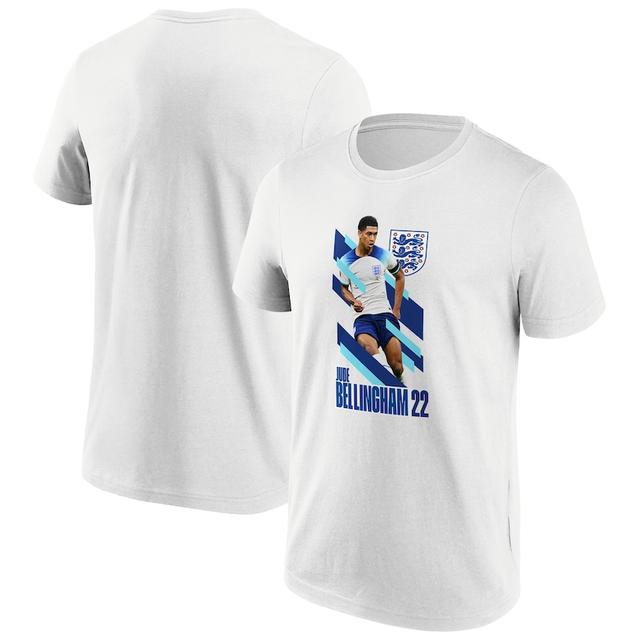 Inghilterra FA Bellingham No 22 T-shirt grafica con nome e numero - bianca - Adulti on Productcaster.