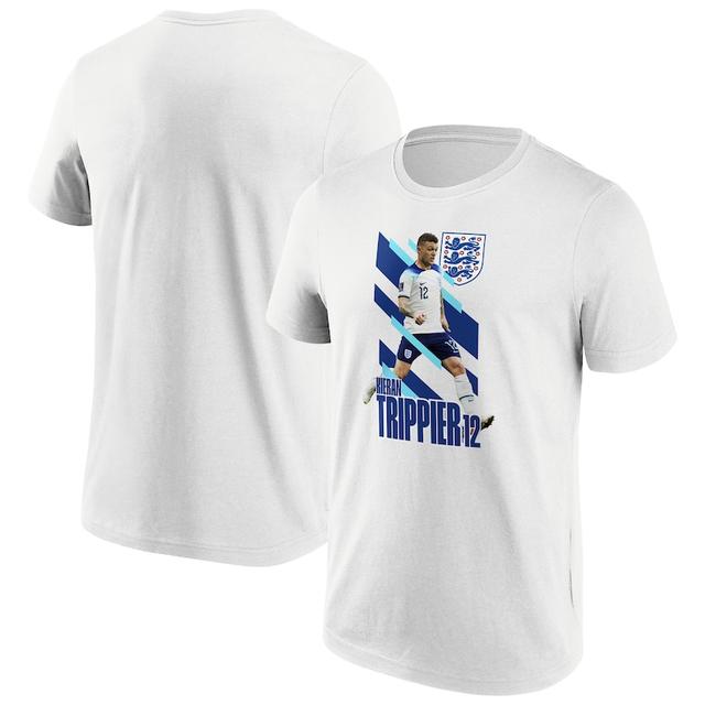Inghilterra FA Trippier No 12 T-shirt grafica con nome e numero - bianca - Adulti on Productcaster.