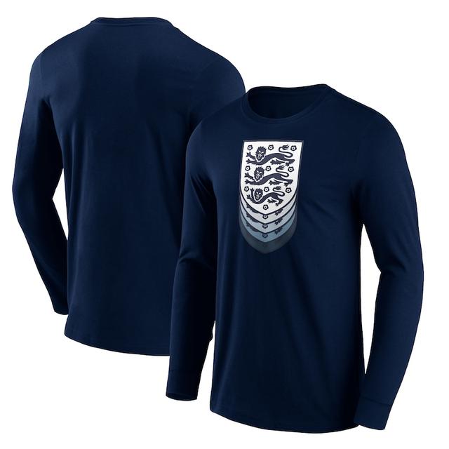 England Ripple Graphic Long Sleeve T-Shirt - Blue - Mens on Productcaster.
