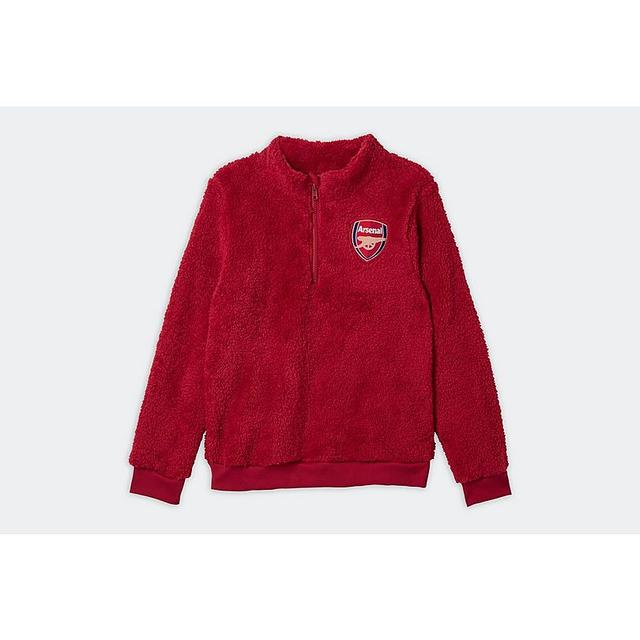 Arsenal Kids Red Sherpa 1/4 Zip Sweatshirt on Productcaster.