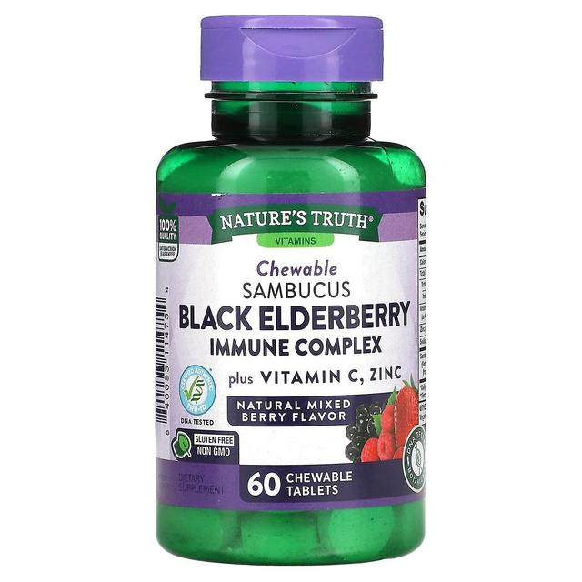 Nature's Truth, Sambucus Black Elderberry Immune Complex Plus Vitamin C & Zinc, Natural Mixed Berry, on Productcaster.