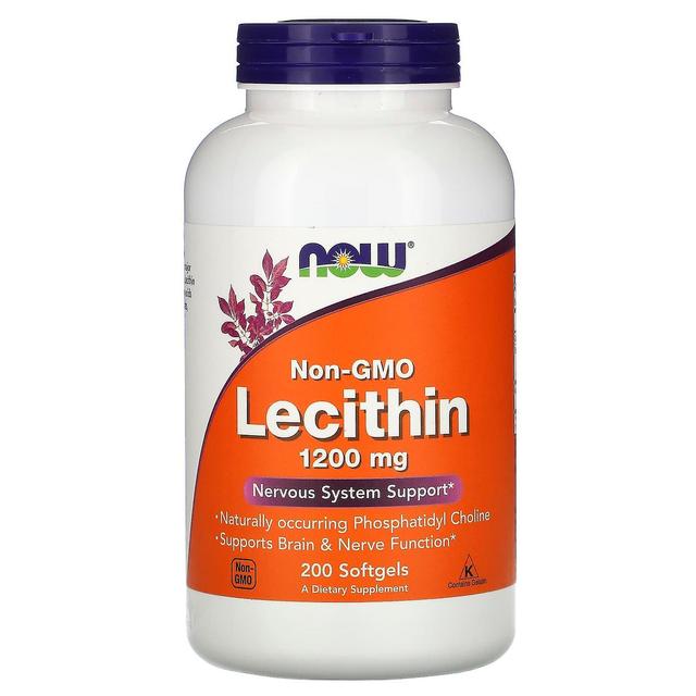 NOW Foods, Non-GMO Lecithin, 1,200 mg, 200 Softgels on Productcaster.