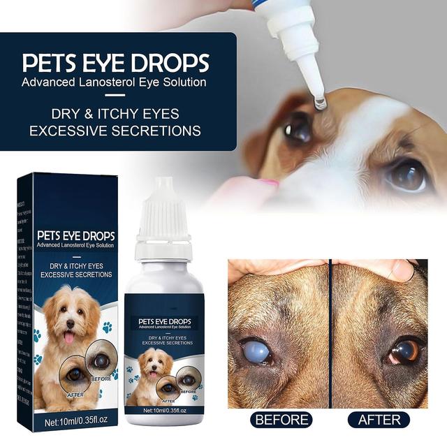 Haobuy Cataract Drops For Pets, 10ml Therapeutic Eye Lubricating Drop For Dog & Cats Improve Vision Clarity, Health & Dryness, Pink Relief In Anima... on Productcaster.