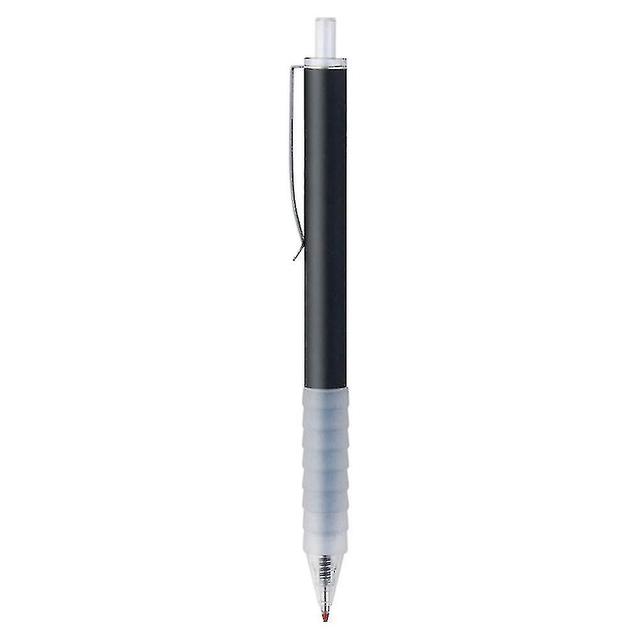 Scacv 1pc/6pcs Press Gel Pen With Metal Pen Clip Simple Design Stationery Pen For School Office Black on Productcaster.