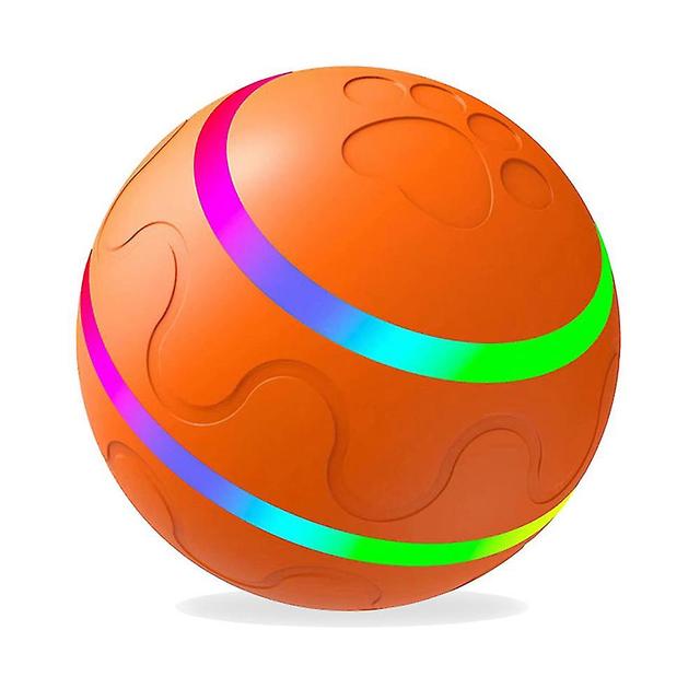 Scacv Automatic Cat Teasing Ball Glowing Interactive Pet Toy Ball Intelligent Cat Rolling Ball Toy Orange Automatic Model on Productcaster.