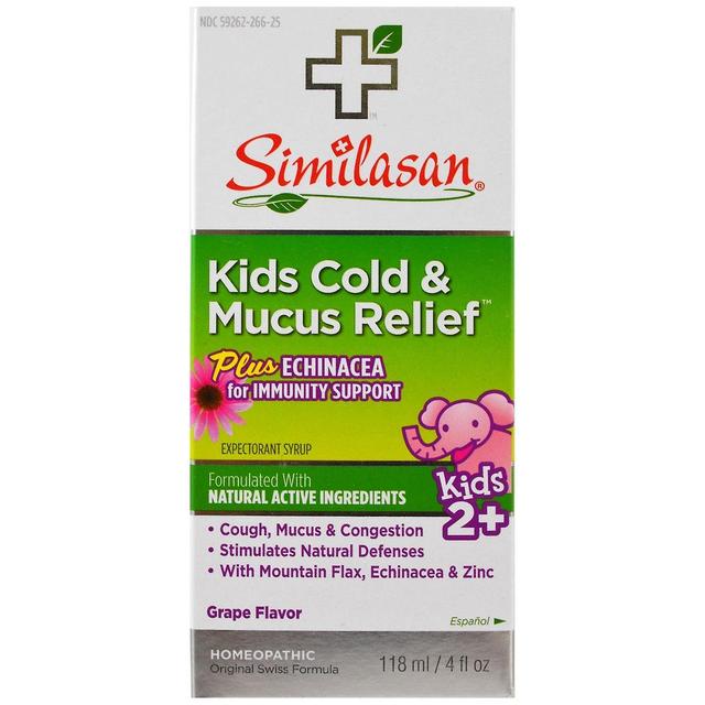 Similasan, Kids Cold & Mucus Relief, Kids 2+, Grape Flavor, 4 fl oz (118 ml) on Productcaster.