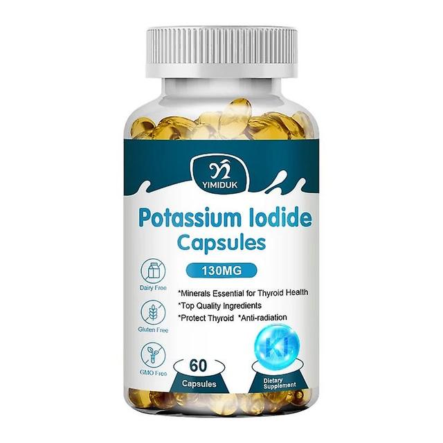Eccpp 10x Potassium Iodide Capsules Supplement 130 Mg Dietary Thyroid Support Protectant Ki Iodine Tablets Vitamin Optimum Potassium 1 Bottles 60pcs on Productcaster.
