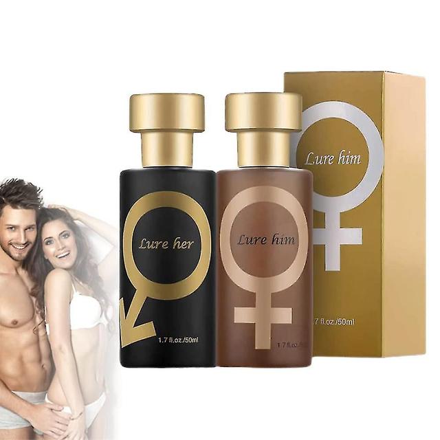 Youngcome Golden Lure Pheromone Perfume, Pheromone Perfume Attract Men, Lure Her Perfume, Romantic Pheromone Glitter Perfume Gold and black on Productcaster.