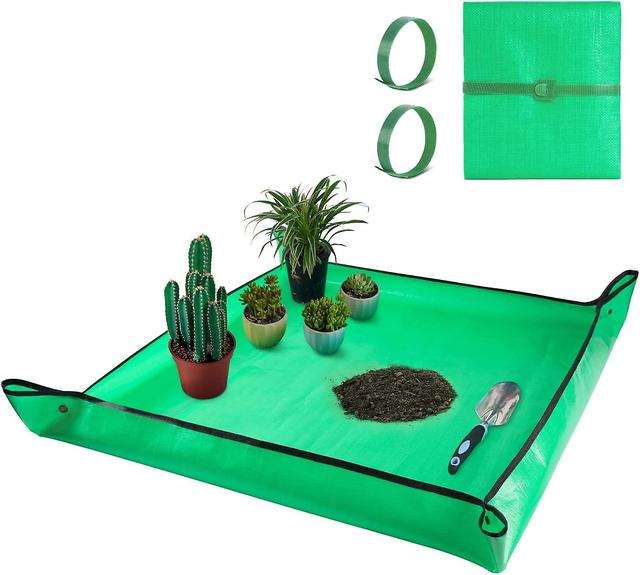 Hgbd-repotting Mat For Indoor Plant Transplanting And Mess Control 27"x 27" Thickened Waterproof Potting Tray Foldable Succulent Potting Mat Portable on Productcaster.