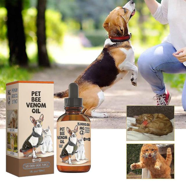 Pet Bee Venom Oil, Bee Venom Joint Bone Therapy For Dogs Cats, Pet Bee Venom Joint And Epilepsy Treatment Oil, Help Reduce Hip Joint Pain BFQ 2pcs on Productcaster.