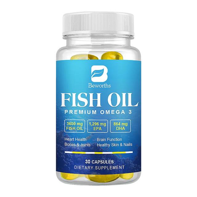 Visgaler Omega 3 Fish Oil Capsules Rich In Dha & Epa Improve Bad Mood Relieve Stress Lower Cholesterol Improve Memory And Intelligence 30 capsules on Productcaster.