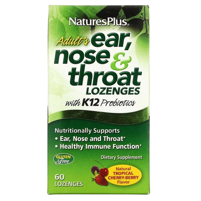 Nature's Plus NaturesPlus, Adult's Ear, Nose & Throat Lozenges, Natural Tropical Cherry Berry, 60 Lozenges on Productcaster.