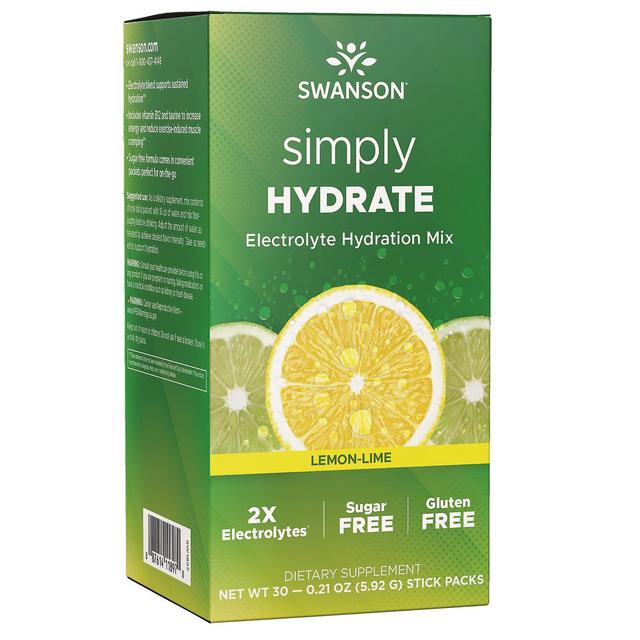 Swanson Simply HYDRATE Electrolyte Hydration Mix (Lemon-Lime) 30 Packets on Productcaster.