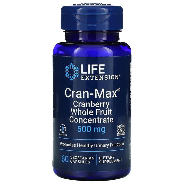 Life Extension, Cran-Max, Tranebær hele frugt koncentrat, 500 mg, 60 vegetariske kapsler on Productcaster.