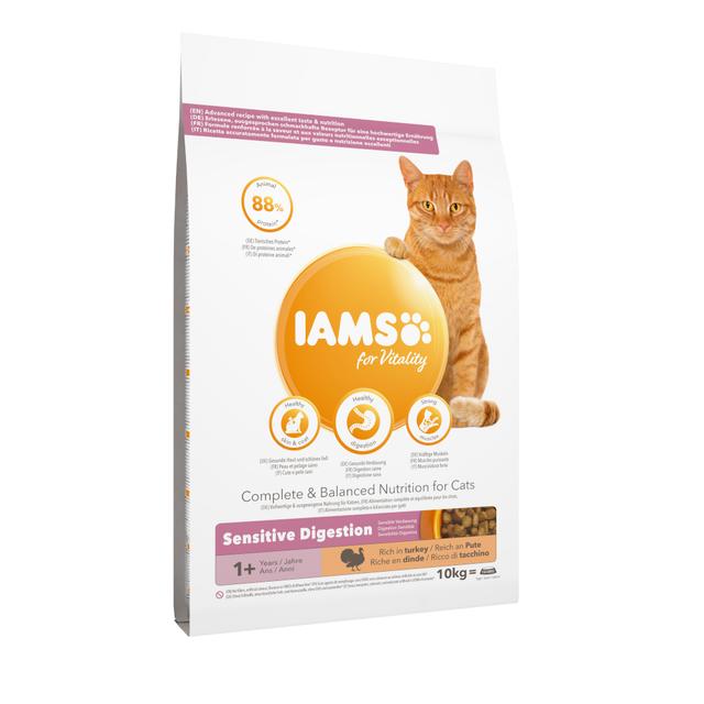 IAMS for Vitality Sensitive Digestion Adult & Senior, z indykiem - 10 kg on Productcaster.