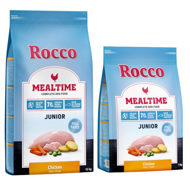 12 kg + 1 kg gratis! Rocco Mealtime, karma sucha dla psa, 13 kg  - Junior, kurczak on Productcaster.