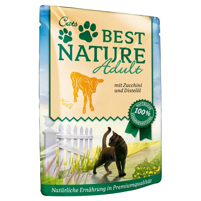 Korzystny pakiet Best Nature Cat Adult, 32 x 85 g - Cielęcina z cukinią i olejem szafranowym on Productcaster.