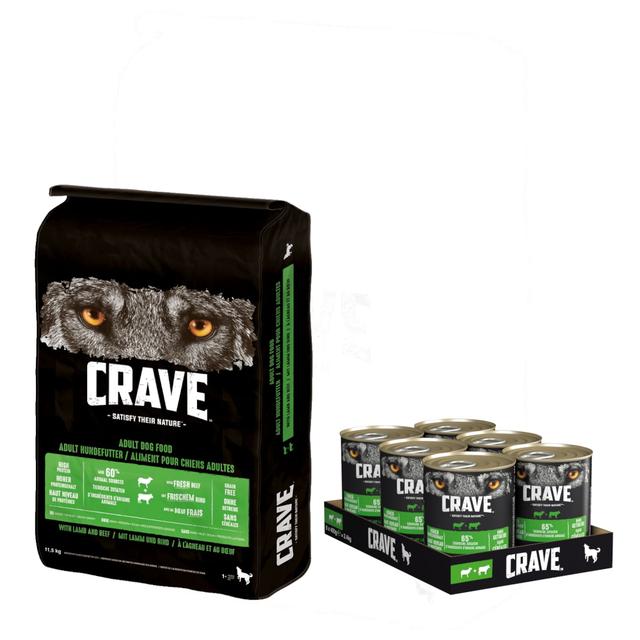 15% taniej! Crave Adult: karma sucha dla psa, 11,5 kg + karma mokra, 6 x 400 g - Adult, jagnięcina i wołowina, 11,5 kg + Jagnięcina i wołowina, 6 x 400 g on Productcaster.