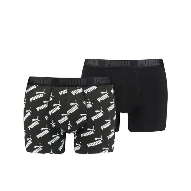PUMA Boxer Shorts Aop 2-pack - Black/white, size Large on Productcaster.