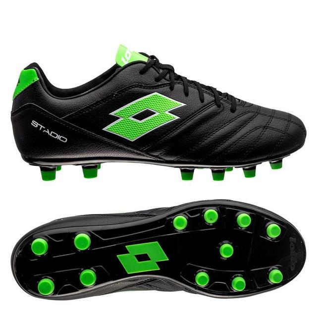 Lotto Stadio 300 Iii Fg - Black/spring Green, size 38½ on Productcaster.
