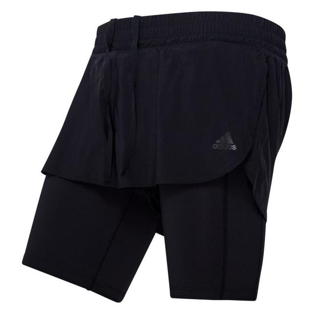 adidas Running Shorts 2in1 Run Icons - Black Woman, size X-Small on Productcaster.