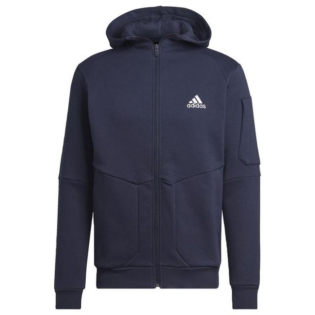 adidas Hoodie Essentials For Gameday Full Zip - Legend Ink/white, size X-Small on Productcaster.