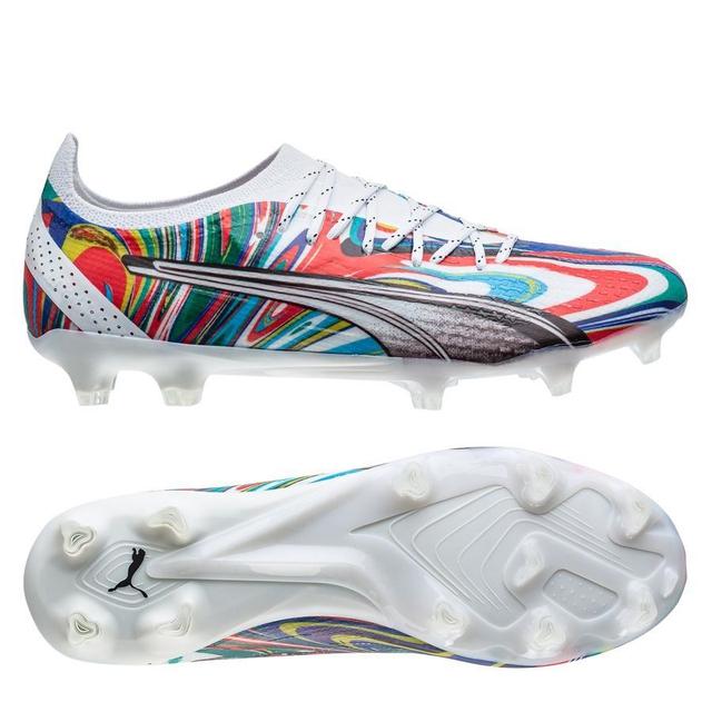PUMA X Unisport Ultra Ultimate Fg/ag Flags Of The World - White/black/PUMA Red/archive Green Limited Edition, size 40½ on Productcaster.