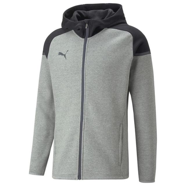 PUMA Hoodie Teamcup Casuals - Medium Grey Heather/black, size X-Small on Productcaster.