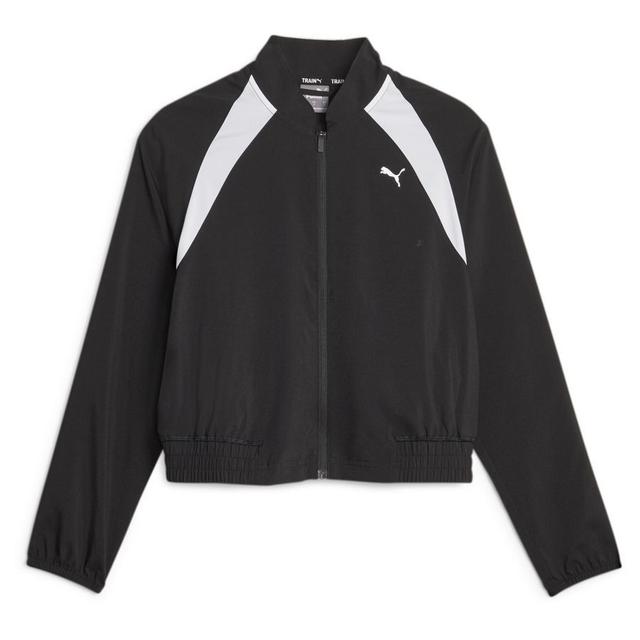 PUMA Fit Woven Fashion Jacket Black-white, size Large on Productcaster.