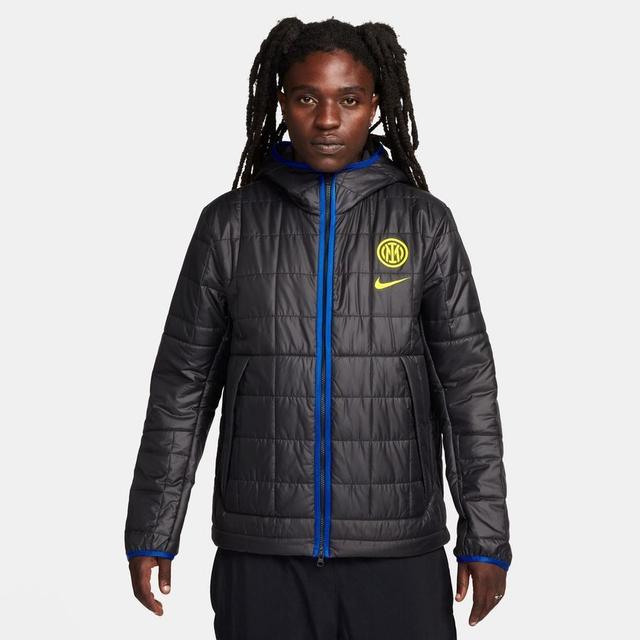 Inter Winter Jacket Nsw Synthetic Fill Fleece - Black/lyon Blue/yellow - , size Small on Productcaster.