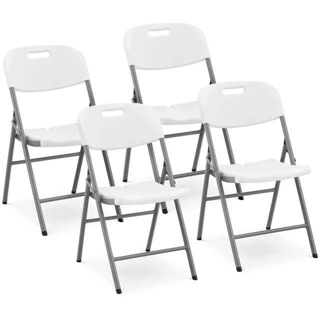 Összecsukható szék - 4 darabos készlet - Royal Catering - 180 kg - ülés: 40 x 38 cm - fehér on Productcaster.