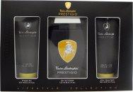 Lamborghini Prestigio Gavesæt 125ml EDT Spray + 100ml Shower Gel + 100ml Aftershave Balm on Productcaster.