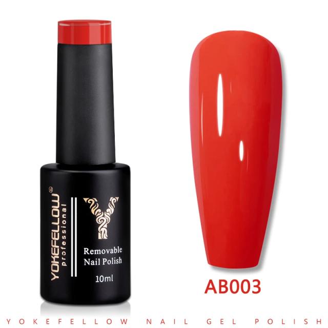 YOKEFELLOW UV LED Gel Nail Polish Red AB003 10ML Professional Semi-permanent Gel Varnishes for Nails on Productcaster.