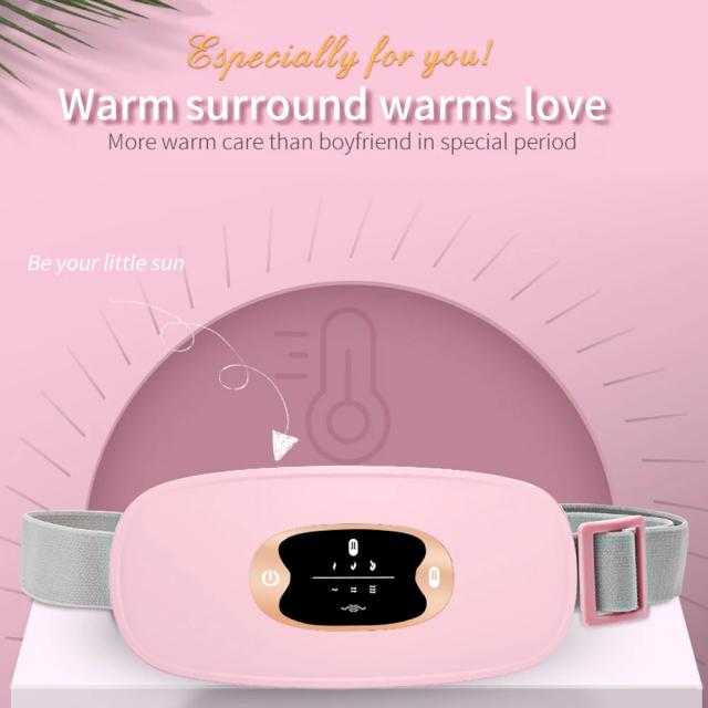 1PC Warm Uterine Belt Girls and Ladies' Three-speed Hot Compress Massager Abdomen Waist Relieve Menstrual Pain USB Charging on Productcaster.