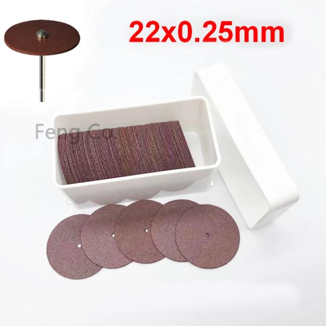 100pcs Dental Lab Ultra Thin Separating Discs Abrasives for Metal Ceramic Crown Cutting Polishing Dentist Material 22x 0.25mm on Productcaster.