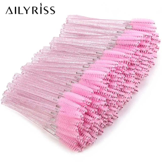 50pcs New Arrivals Eyelash Brushes Soft Head For Eyelashes Eyebrow Applicator Mascara Wand Microbrush brushes Makeup Brushes on Productcaster.