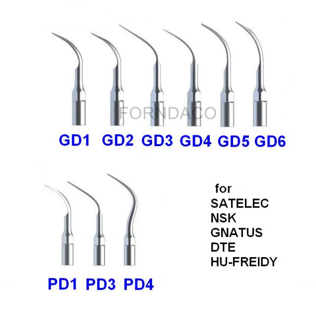 5pcs Ultrasonic Scaler Scaling Tips fit SATELEC NSK GNATUS DTE HU-FREIDY Handpiece Dental GD1 GD2 GD3 GD4 GD5 GD6 PD1 PD3 PD4 on Productcaster.