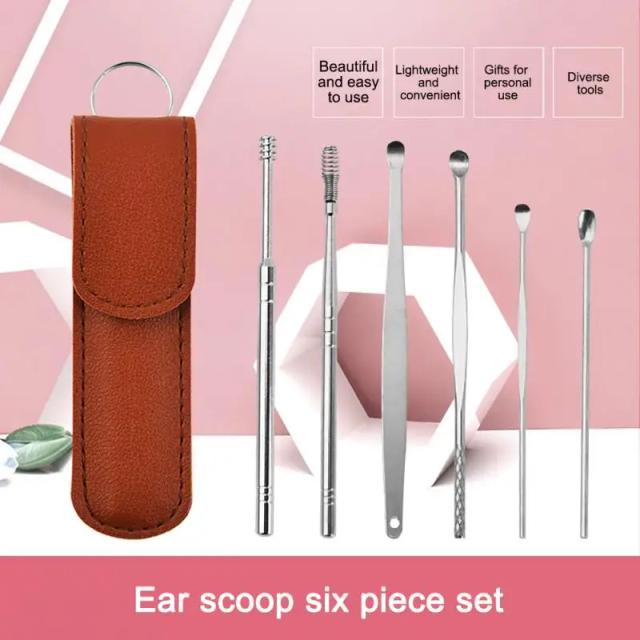 6-piece Set Of Ear Cleaner Wax Removal Tool Ear Tip Stick Earwax Remover Curette Ear Tip Cleaning Ear Cleaning Spoon on Productcaster.