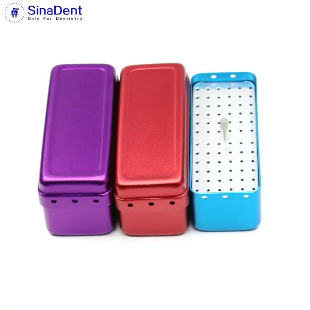 1Pcs Dental 72 Holes Endo box Dental Aluminum Disinfection Box Autoclave Sterilizer Case Diamond Burs Holder for Endo Files on Productcaster.