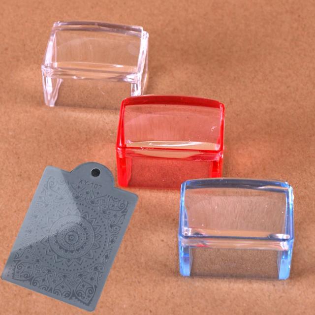 Silicone Transparent Rectangle Nail Art Stamping Kit Nail Stamper Manicure Plate Stamp Manicure Scraper Seal Stamper Scraper on Productcaster.