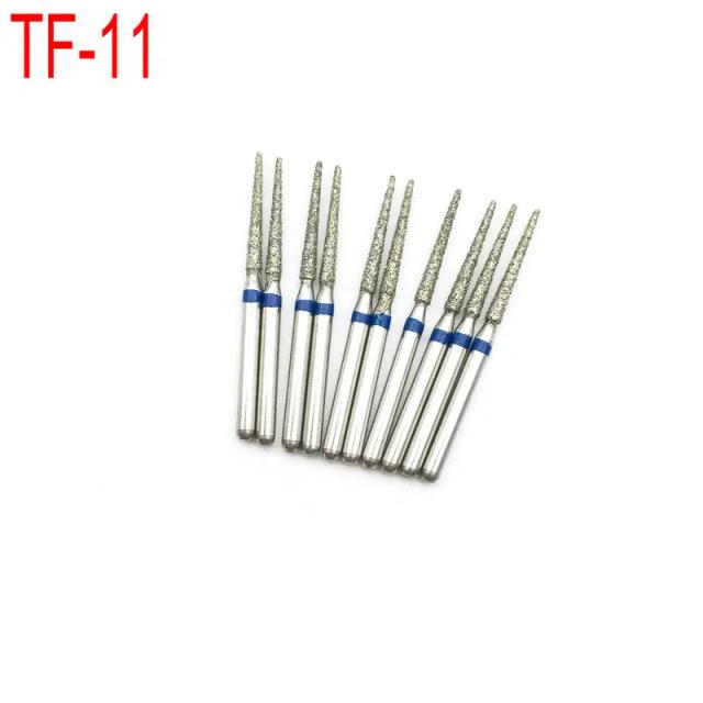 1 Set Diamond Dental Burs Drill Dentistry Burs High Speed Handpiece Handle Diameter 1.6mm TF-11 on Productcaster.