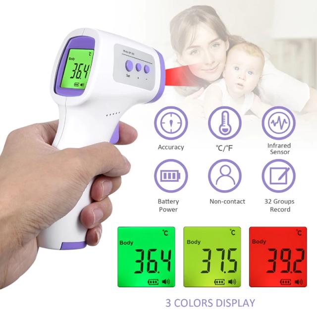 Infrared Thermometer Digital Non-contact Forehead LCD IR Temperature Gun Multifunction Body Thermometer for baby adult on Productcaster.